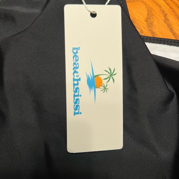 Beachsissi Black Ruffle Tankini Top Size M - Picture 7 of 8